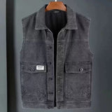 Vintage Denim Vest – Men's Relaxed Fit Sleeveless Jacket