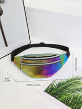 DX Holographic Fanny Pack Hologram Waist Bag Laser Beach Travel Banana Hip Bum Zip Waist Bags Women Belt Bag For Girls