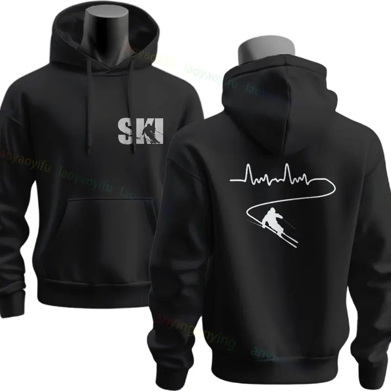 Men's Ski & Snowboard Graphic Hoodie for Fall and Winter