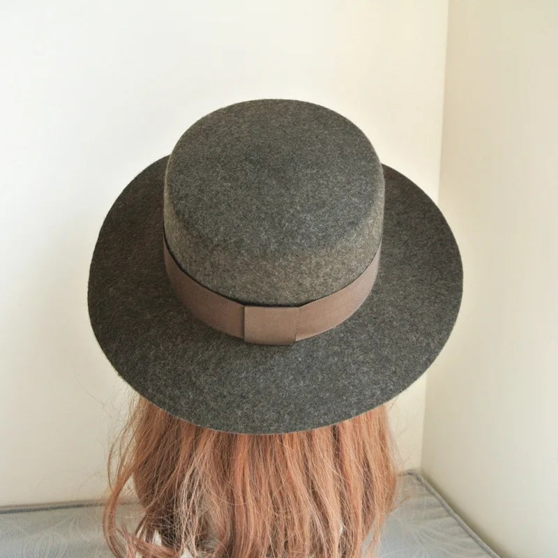 Wool Felt Fedora & Boater Hat – Wide Brim, Unisex