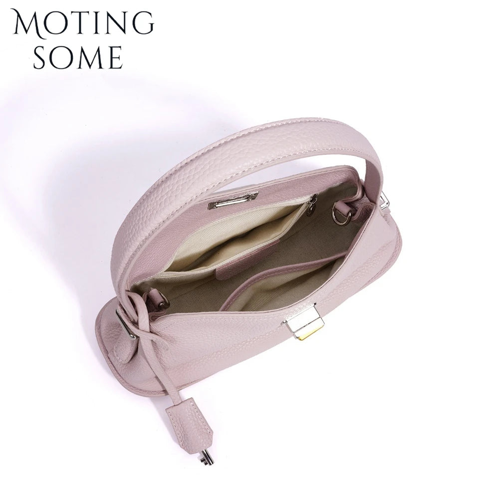 MOTINGSOME Spring Satchel Bag Luxury Designer Woman Genuine Leather Saddle Purse Shoulder Handbag 2026 New in Mini Tote