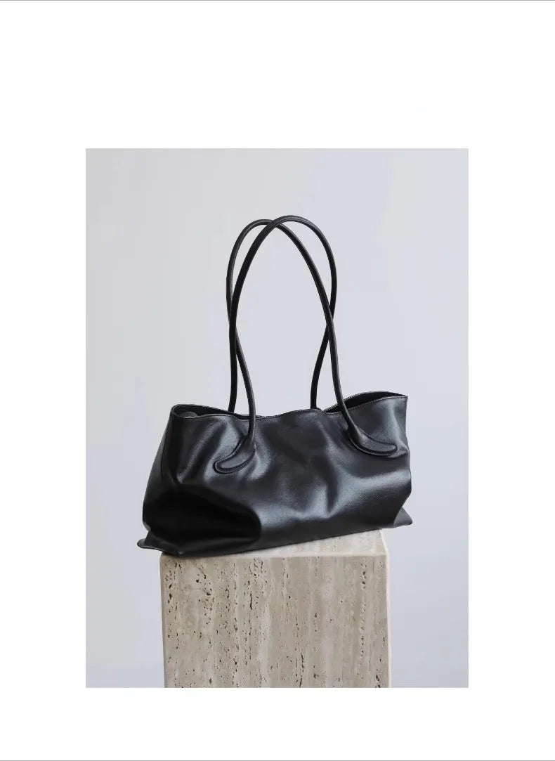 Motingsome Oversized Natural Leather Woman Bags 2025 New Fashion Handbag and Purses Large Capacity Commuter Bag Casual Tote