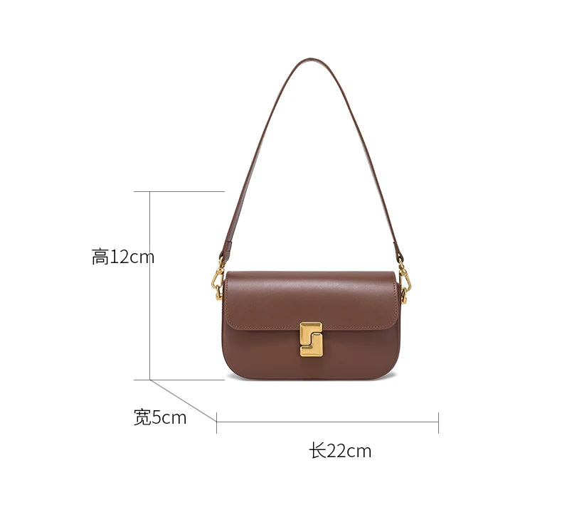 Women’s Split Leather Shoulder Bag Trend Brand Small Square Bags Luxury Designer Handbag Messenger bag for Female
