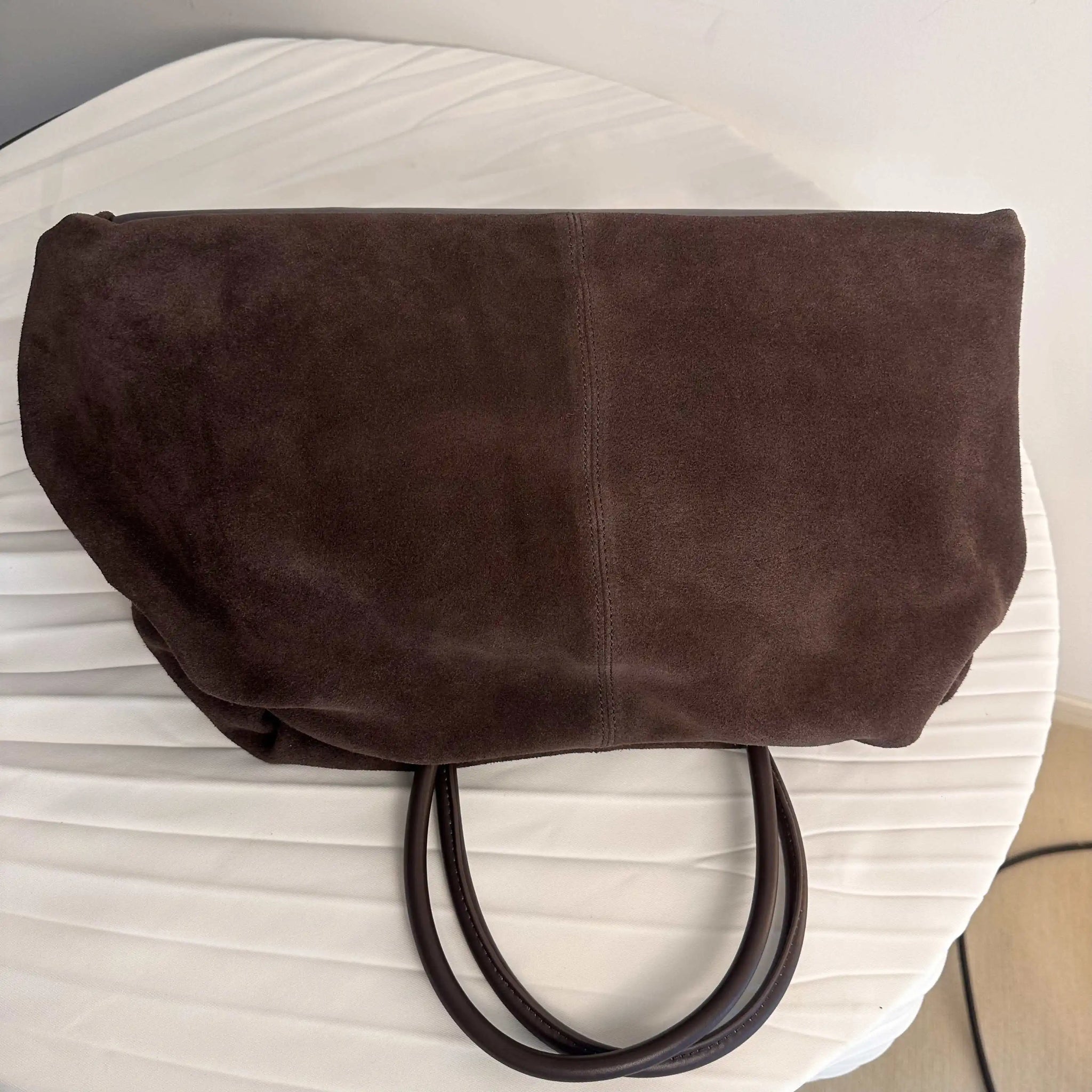 Motingsome Oversized 40cm Women Tote 100% Natural Suede Leather Lady Handbag Luxury Daily Bags Bowling Purses Matte Cowhide Bag