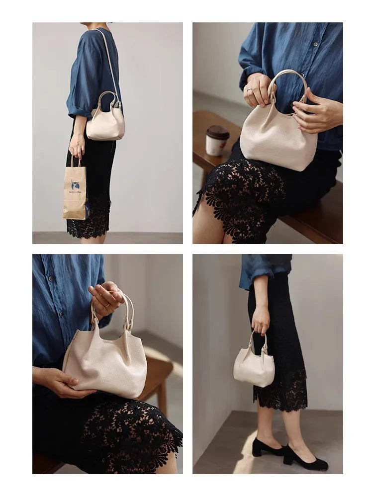 Women Real Leather Crossbody Bags Luxury Small Size Cute Handbag Soft Shoulder Bag 2024 New Arrival Designer Style