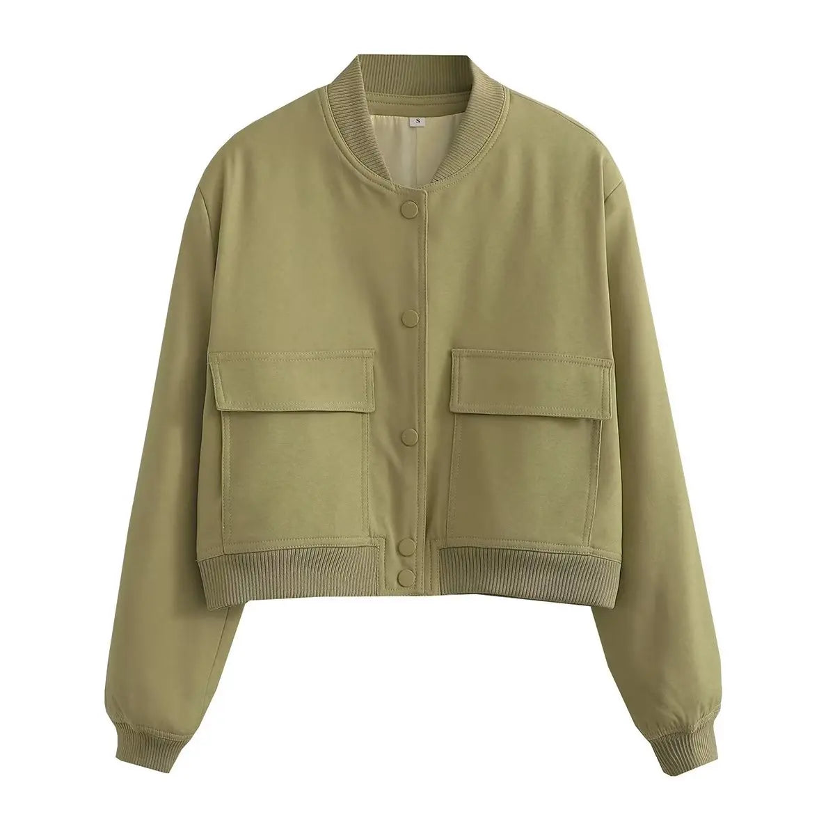 Willshela Women's Solid Bomber Jacket with Pockets