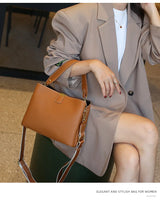 Women's Genuine Leather Handbag Luxury Bucket Style Casual Lady Fashion Shoulder Crossbody Messenger Bag for Girls 2025 Hot Sale