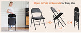 JHK Faux Leather Folding Chair Set of 2 | Elegant & Sturdy