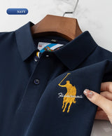 Men's Embroidered Cotton Polo Shirt – Breathable Summer Fit