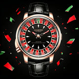 HANBORO Men's Fully Automatic Mechanical Watch Casino Wheel Rotating Dial Luxury Rose Gold Unique Personalized Watch