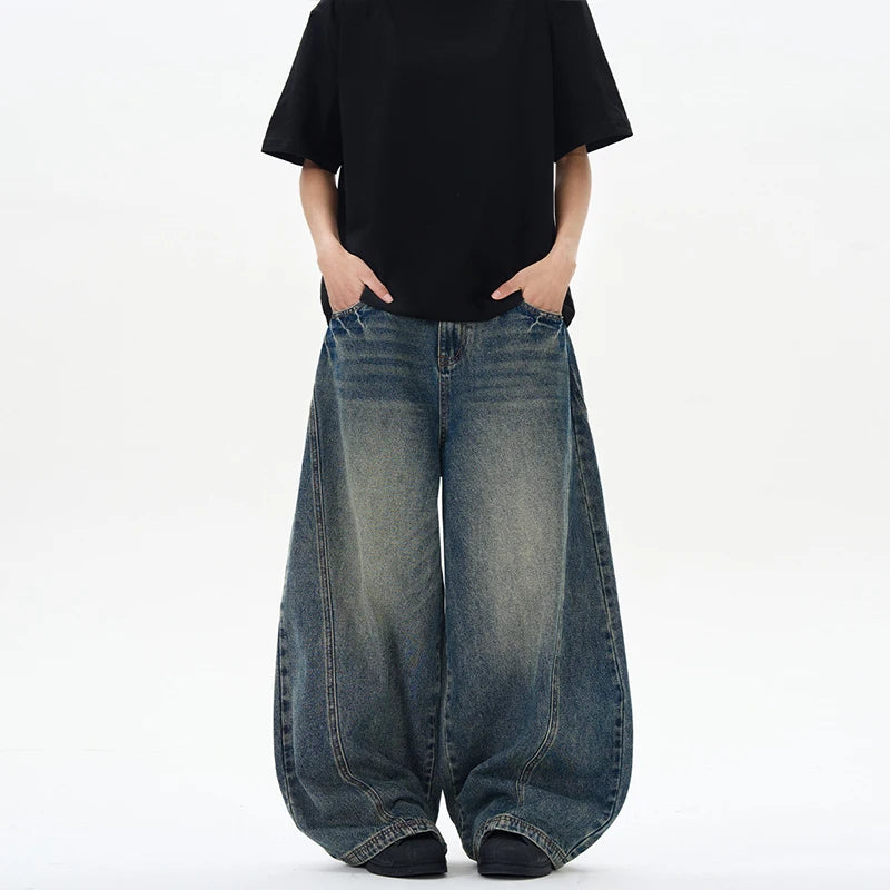 Men's Vintage Wide-Leg Denim Jeans | Relaxed Streetwear Fit