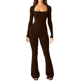 Wide-Leg Yoga Bodysuit | One-Piece Long Sleeve Gym Jumpsuit (S-2XL)