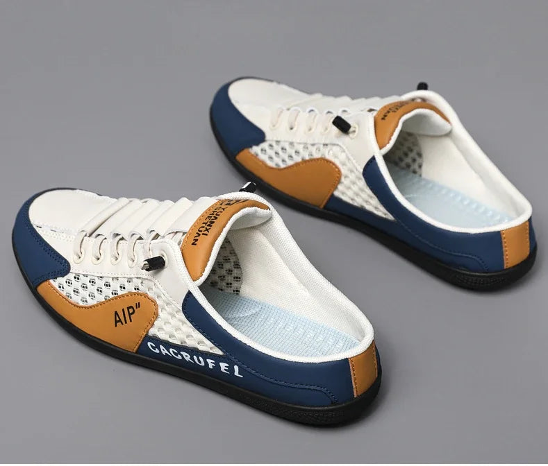 Men's Fashion Soft-Sun Half Slippers Summer Men Trendy Bottom Casual Shoes Soft Sole Support Shoes Sneakers Men's Shoes