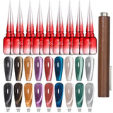 AS 9pcs Cat Eye Magnetic Moonlight Gel Nail Polish Set 15ml Sparkle White Silver Water Light Red UV Gel Nail Art Manicure Vernis
