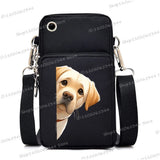 New Mobile Phone Bag Funny Anime Dog Print Shoulder Messenger Bag Women Men Coin Purse Handbag Animal Lover Small Crossbody Bag
