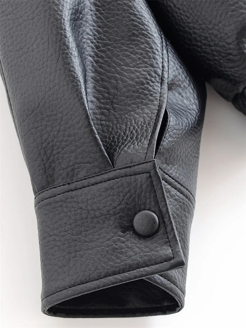 Women’s Black Moto Faux Leather Jacket