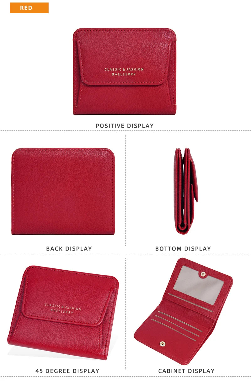 Fashionable Mini Women Wallet Name Engraving High-Quality Card Holder Simple Short Female Coin Purse Small Ladies Purse