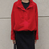 Linad Street Chic Red Turtleneck Zipper Jackets Autumn Casual Long Sleeve Outerwear Fashion Coats For Woman Tops Female 2025