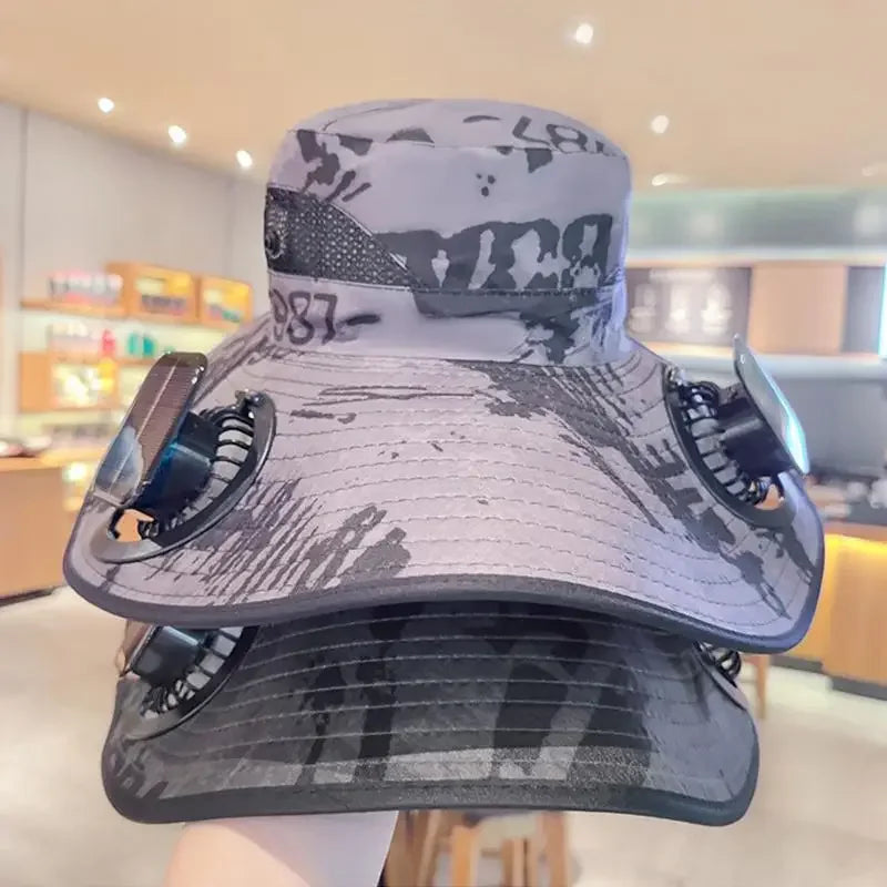 Solar-Powered Cooling Bucket Hat | UPF 50+ Wide Brim