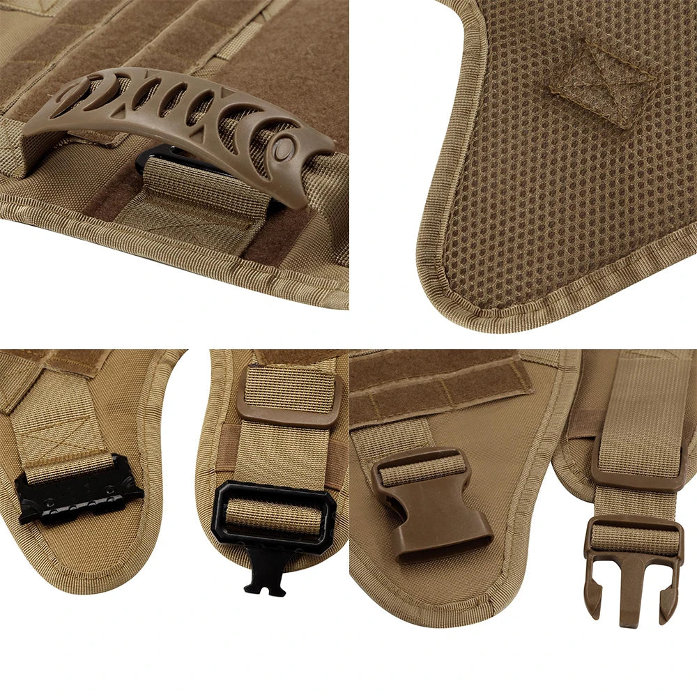 Tactical Dog Harness Set – Collar, Leash & MOLLE Pouches