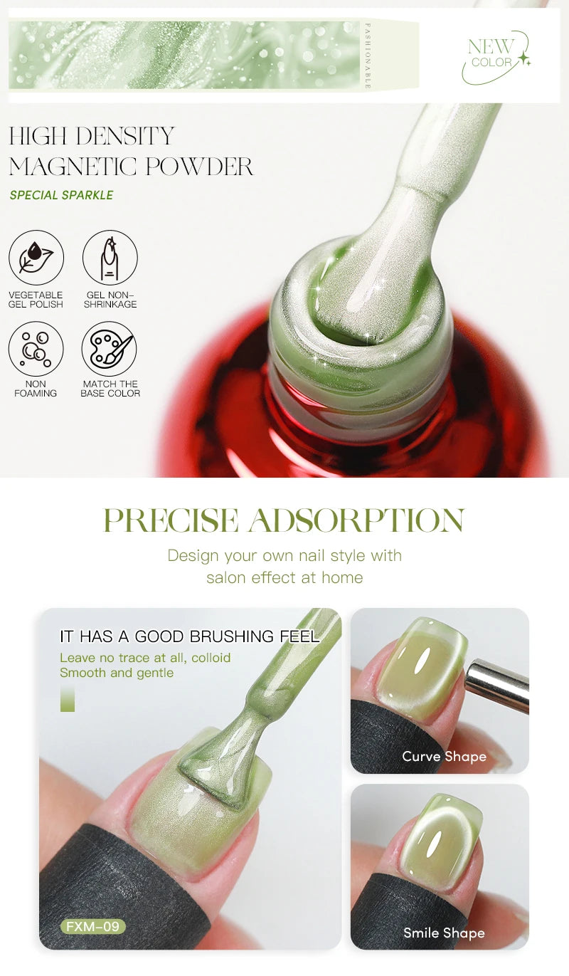 AS 9pcs Cat Eye Magnetic Moonlight Gel Nail Polish Set 15ml Sparkle White Silver Water Light Red UV Gel Nail Art Manicure Vernis