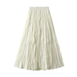 Women's Pleated Maxi Skirt – Elegant A-Line Beach Style