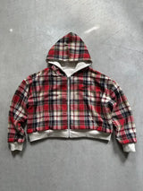 Reversible Plaid Zip-Up Hoodie