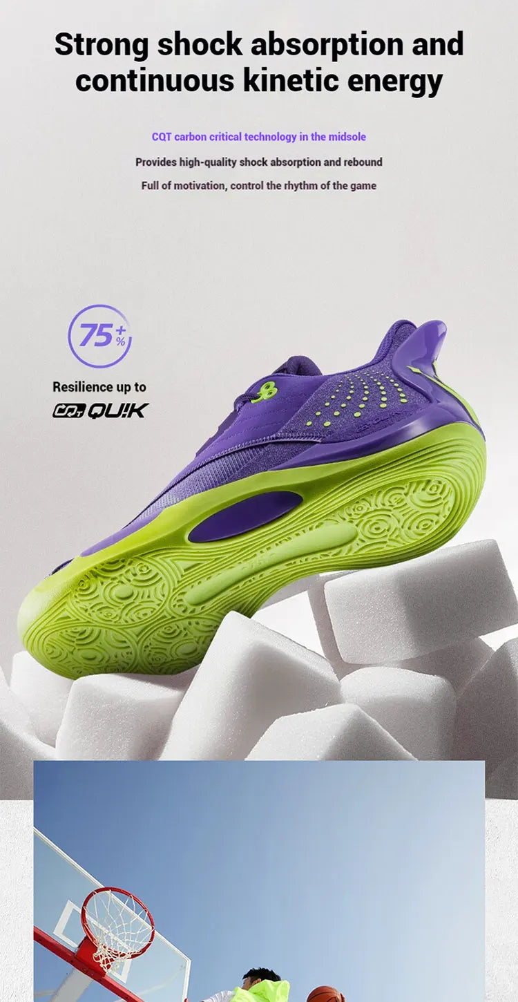 361 Degrees Team Joker Men Basketball Shoes Combat Rebound Anti-slip Wear-resistant CQT-QU!K Stable High-top Sneakers 572511105