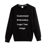 Custom Embroidery Logo Solid Sweatshirts Spring Autumn Warm Sweatshirt High Quality Men Tops Male Brand Hip Hop Pullover
