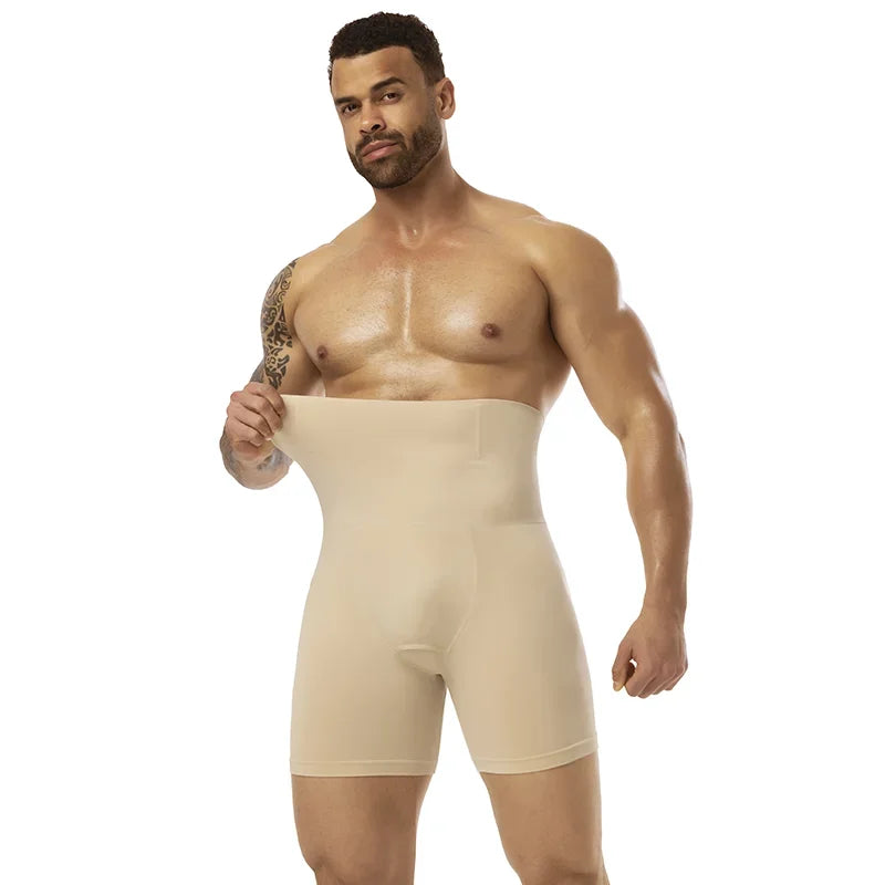 Men Slimming Brief High Waist Breathable 3D Pouch Underwear Tummy Control Boxer Belly Flat Shapewear Pant Compression Shorts