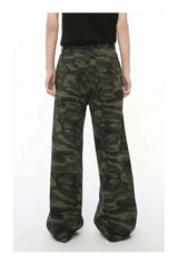 Vintage Camouflage Wide-Leg Men's Jeans