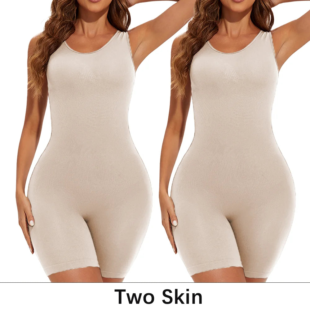 USA-Made Seamless Full Coverage Body Shaper – Firm Control Thigh Slimming Bodysuit