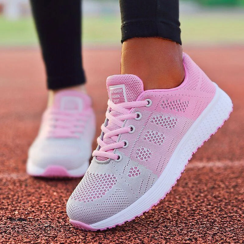 Women's Canvas Lace-Up Flat Casual Sneakers