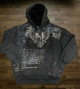 Y2K Harajuku Joker Graphic Zip-Up Hoodie