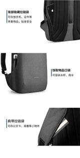 Kingsons  Anti-theft Men Backpack 180 Degree Open USB Charging Laptop Backpack 15.6 inch School Bags for Teenage Boys
