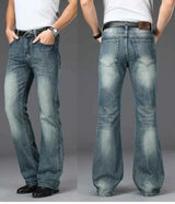 Men's Flared Jeans with Mid-Rise Waist