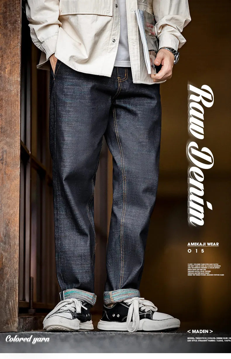 MADEN 13.5oz Heavyweight Selvedge Raw Denim Straight Jeans