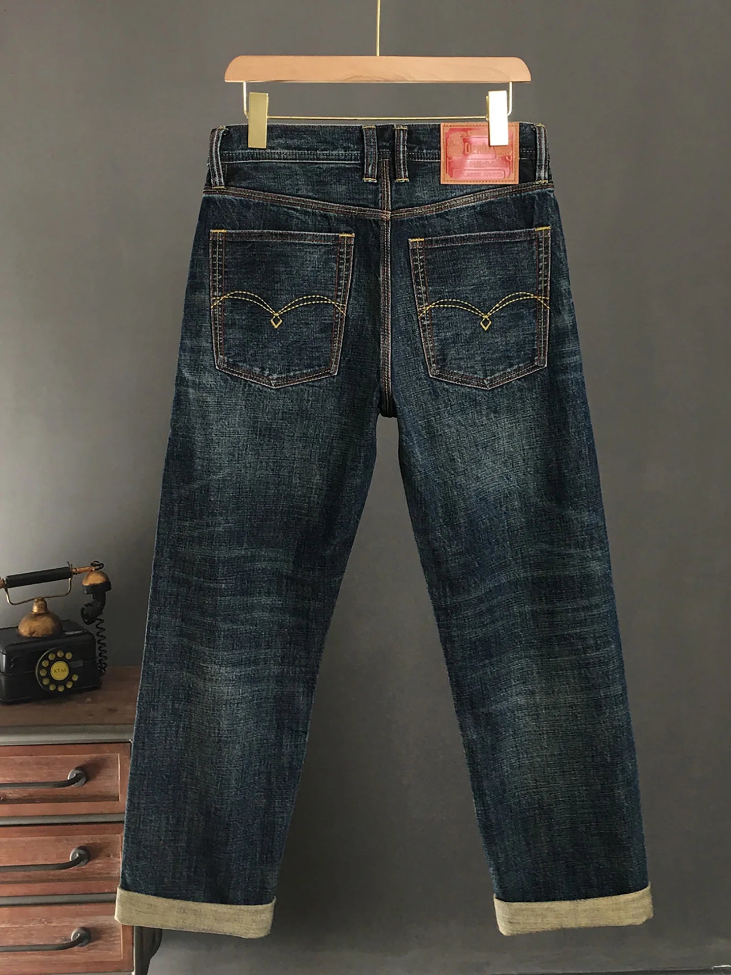 Men's Vintage Cotton Selvedge Denim Jeans – Loose Straight Fit