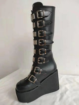 Gothic Platform Buckle Boots