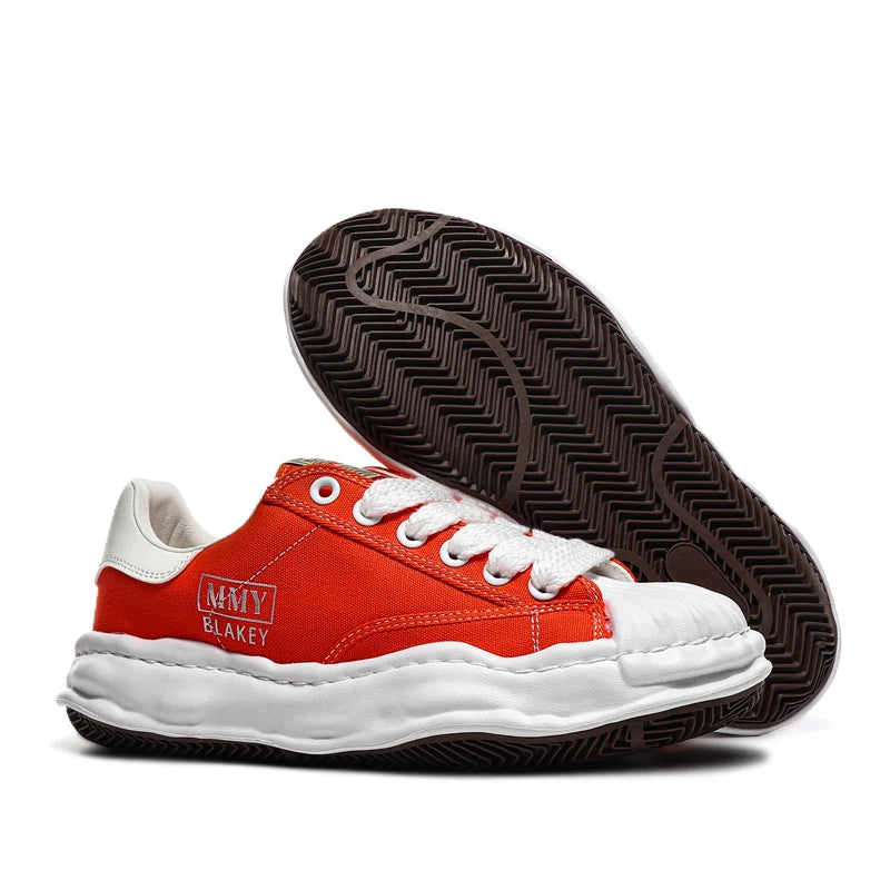 Unisex Thick Sole Board Sneakers — Breathable Lace-Up Casual Walking Shoes