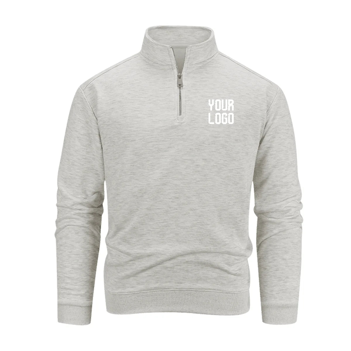 2026 Autumn and Winter Men's Casual Stand Collar Metal Half-Zip Sweater, Supporting Custom Logo