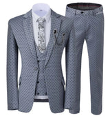 Men’s Slim Fit 3-Piece Patterned Suit