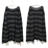 Gothic Striped Distressed Unisex Sweater