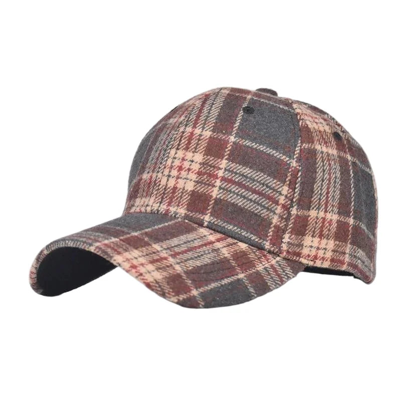 Unisex Checkered Baseball Cap with Adjustable Strap