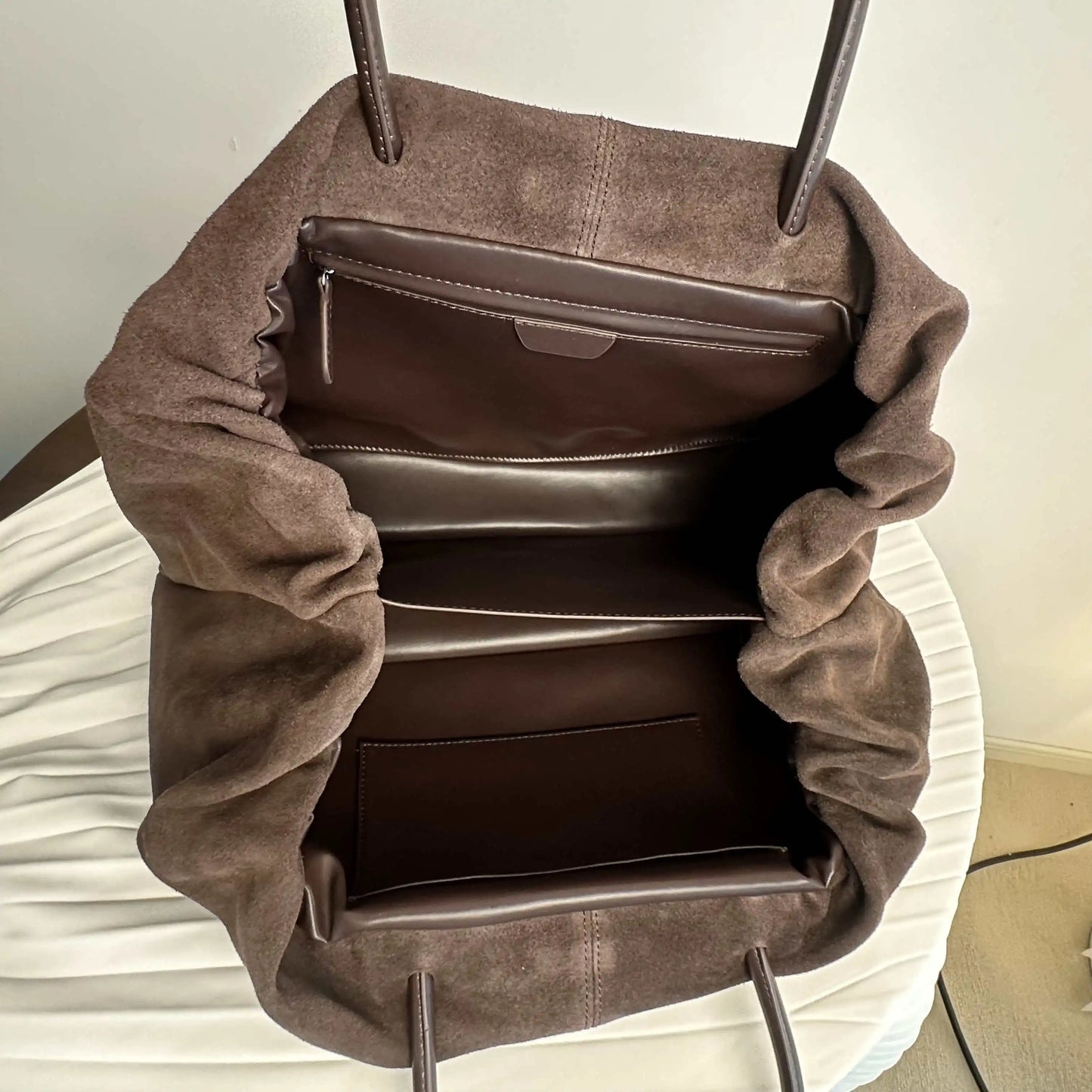 Motingsome Oversized 40cm Women Tote 100% Natural Suede Leather Lady Handbag Luxury Daily Bags Bowling Purses Matte Cowhide Bag