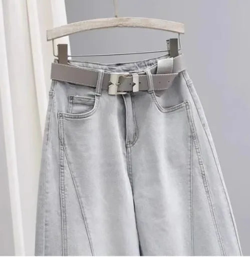 Spring Summer Loose Wide Leg High Waist Denim Jeans