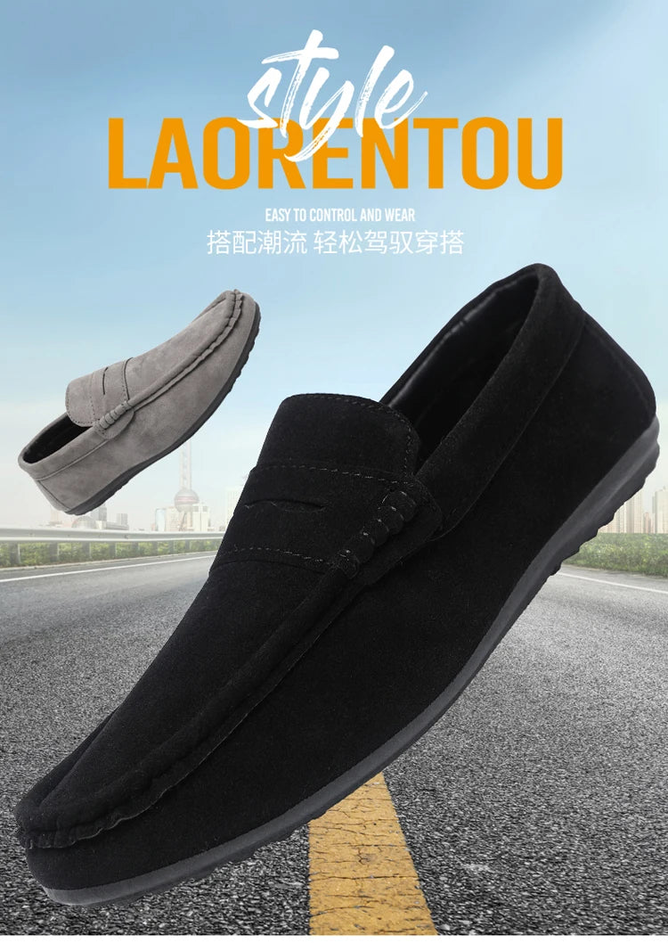 2026 Casual Men's Shoes Versatile Comfortable Work Shoes Driving Loafers Black, Grey, Khaki Three-Colour