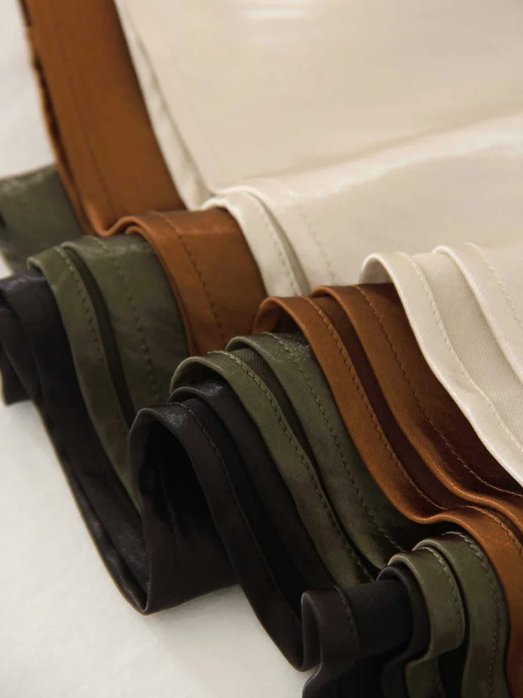 Women's Satin A-Line Mini Skirt | High Waist Office Style