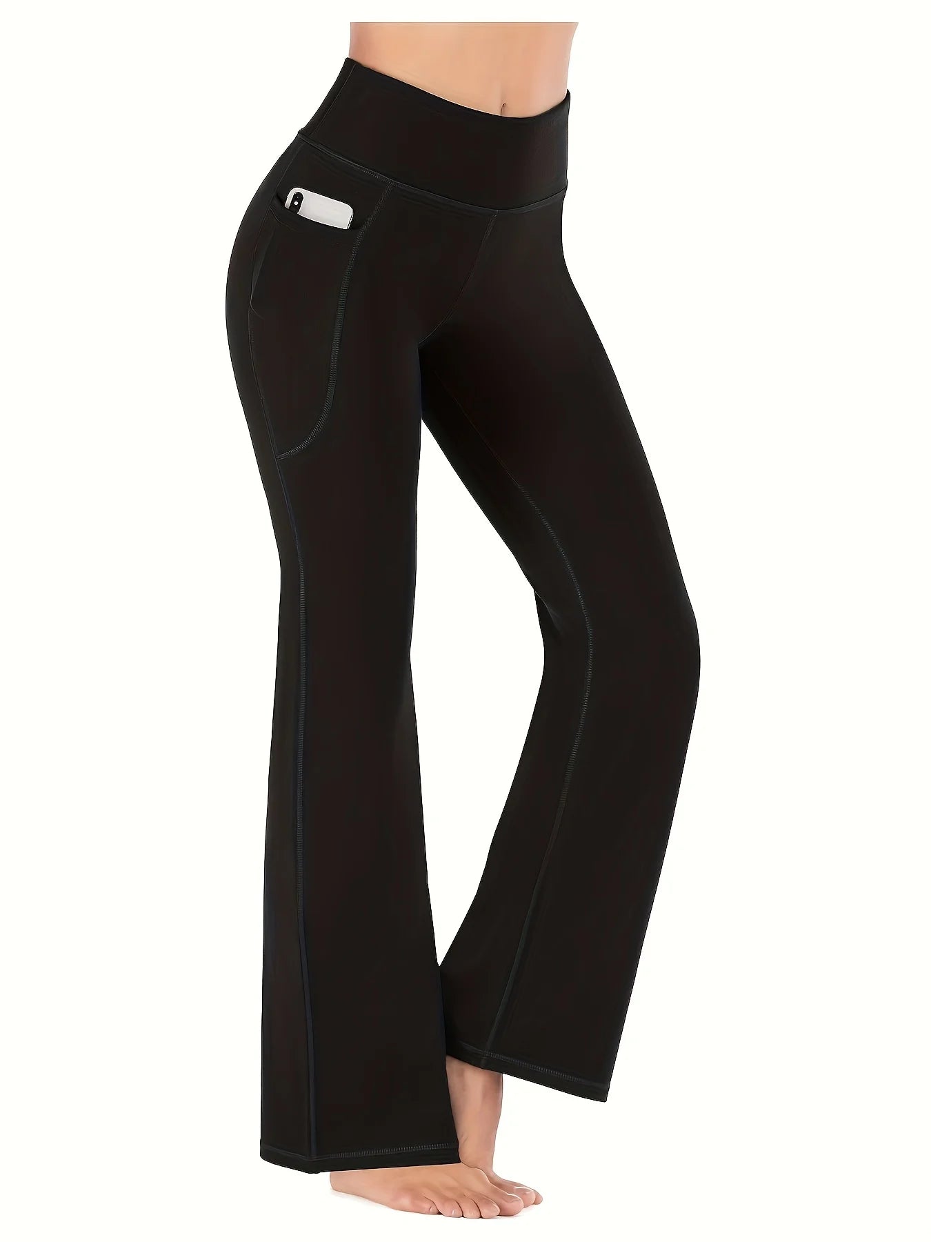 High-Waisted Flare Yoga Pants with Pockets