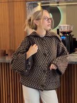Autumn Brown Knit Cardigan - Elegant USA-Made Loose Sweater Coat